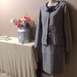 CHADWICK’S BLACK AND GRAY SUIT DRESS AND JACKET